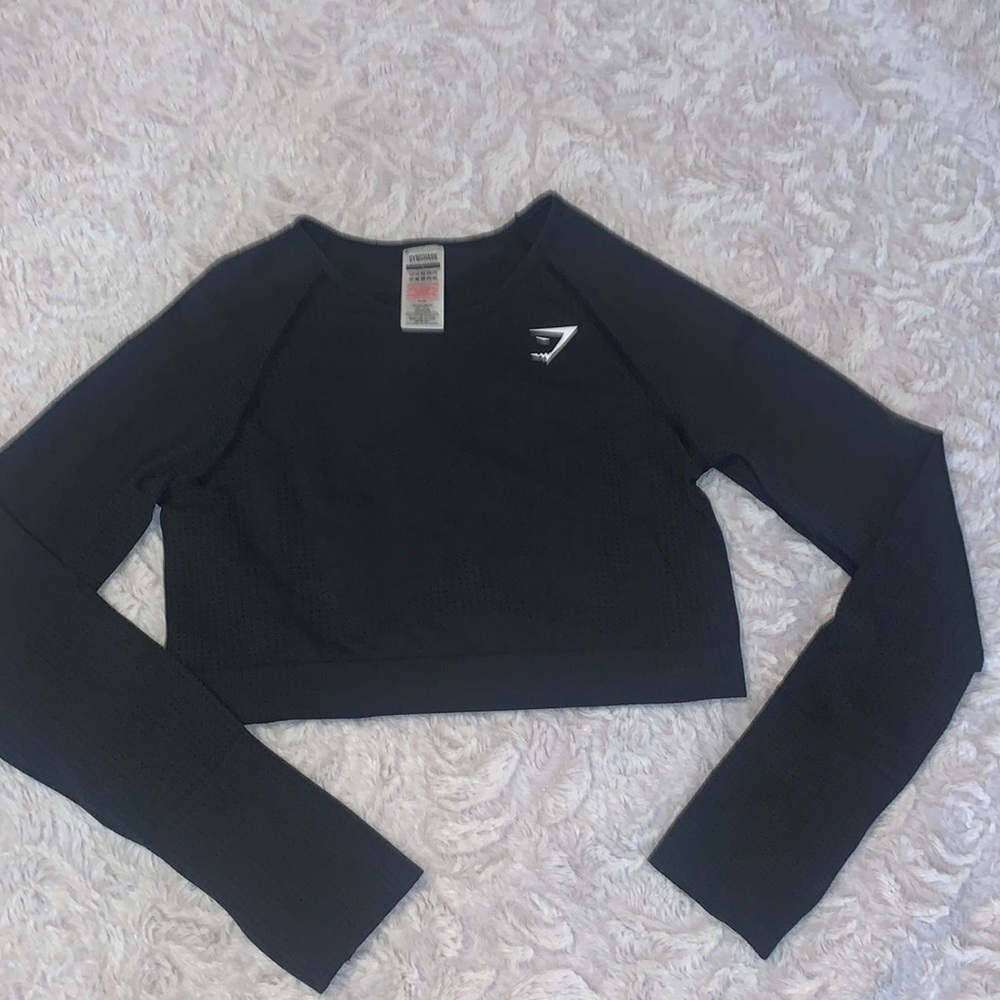 Gymshark Black Long-Sleeve Crop Top